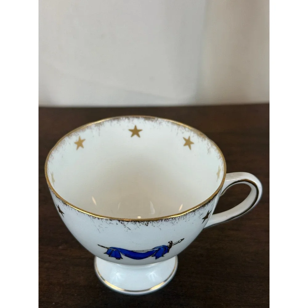 Vintage Piccadilly Bone China Masonic Eastern Star Footed Pedestal Teacup 2 3/4